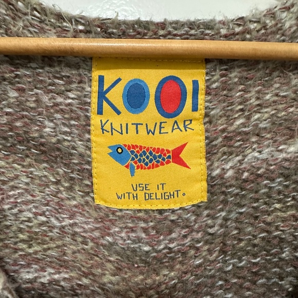 Kooi | Kooi Knitwear Women’s Large Two Button Cardigan Beige Brown Cream - Picture 6 of 9